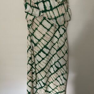 Green and Cream Tie-Dye Maxi Dress